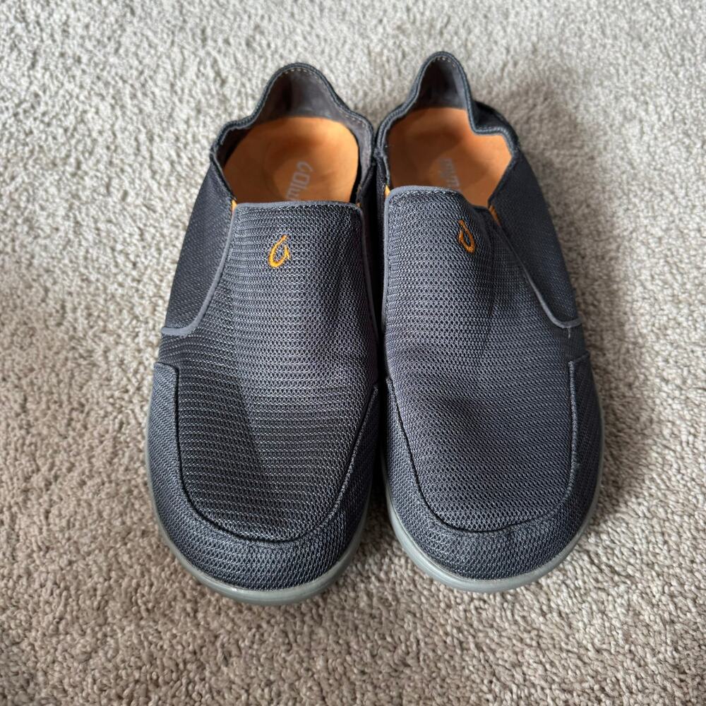 Olukai Nohea Mesh Slip On Loafer Dark Gray Men's Size 9.5 Easy On & Off Casual